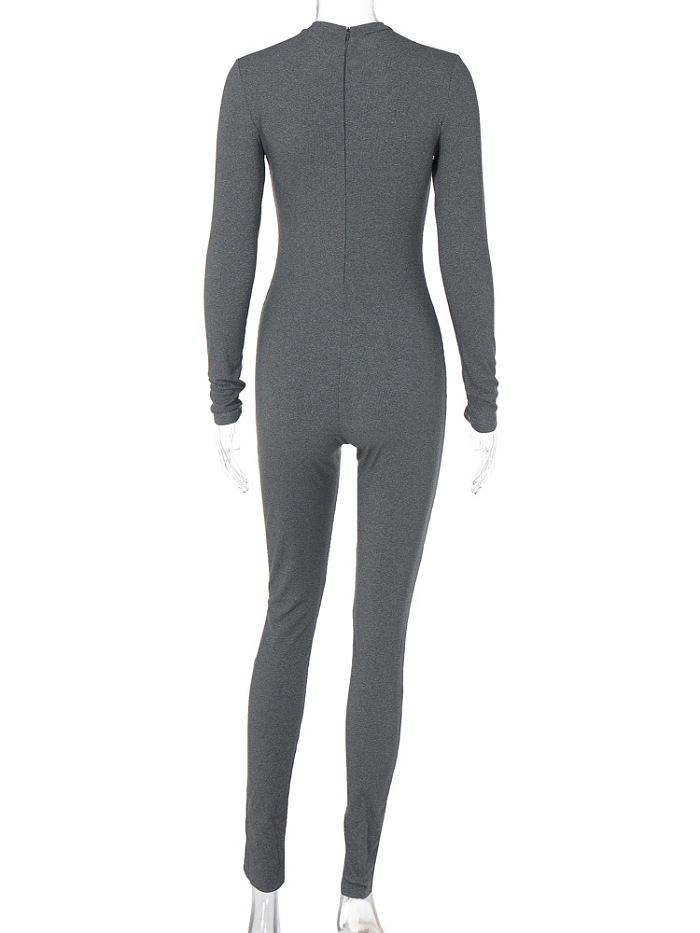 SUPER WHOLESALE | Fitted Yoga Sports Bodysuit Grey
