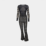 SUPER WHOLESALE | Leopard See-through Jumpsuit