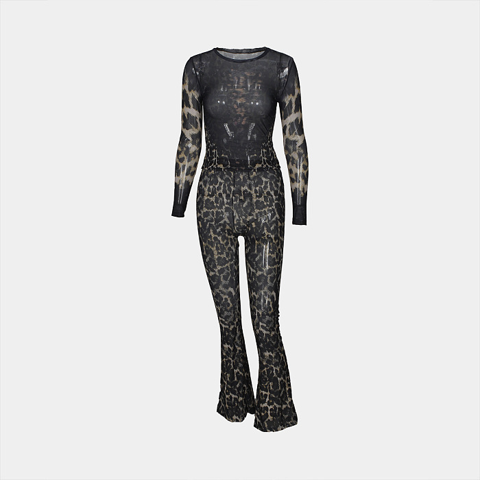 SUPER WHOLESALE | Leopard See-through Jumpsuit