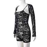 SUPER WHOLESALE |Cut-Out Strap Lace Bodysuit