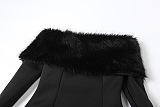 SUPER WHOLESALE | Faux Fur Off-Shoulder Fitted Mini Dress