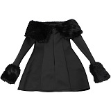 SUPER WHOLESALE | Faux Fur Off-Shoulder Fitted Mini Dress