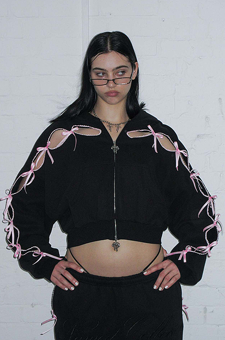SUPER WHOLESALE |Cut-Out Bow Hoodie Set