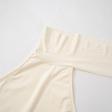 SUPER WHOLESALE | Sleeveless High-Neck Tie T-Shirt Top