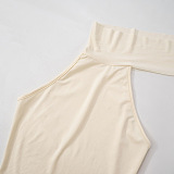 SUPER WHOLESALE | Sleeveless High-Neck Tie T-Shirt Top