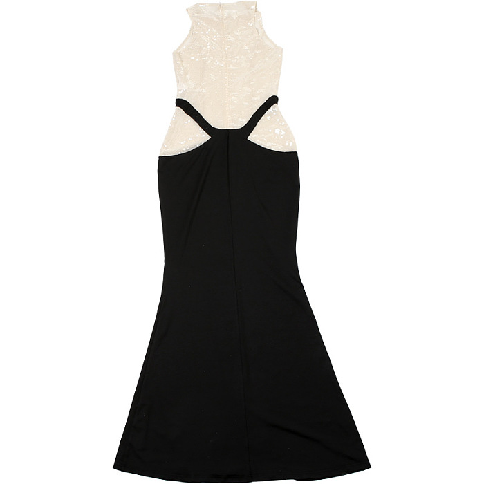 SUPER WHOLESALE | Sleeveless Sequin Color-Block Long Dress