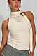 SUPER WHOLESALE | Sleeveless High-Neck Tie T-Shirt Top