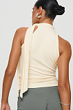 SUPER WHOLESALE | Sleeveless High-Neck Tie T-Shirt Top