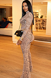 SUPER WHOLESALE | Printed Mesh Mock Neck Long-Sleeve Fitted Pants Set