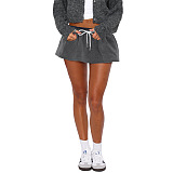 SUPER WHOLESALE | Solid Color Low-Waist Tie Strap Mini Skirt