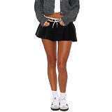 SUPER WHOLESALE | Solid Color Low-Waist Tie Strap Mini Skirt