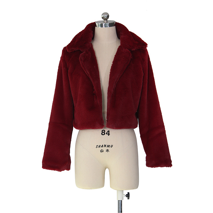 Copy SUPER WHOLESALE | Faux Fur Cardigan Short Fleece Coat in Rose