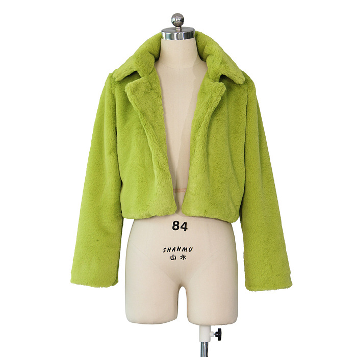 Copy SUPER WHOLESALE | Faux Fur Cardigan Short Fleece Coat in Rose