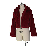 Copy SUPER WHOLESALE | Faux Fur Cardigan Short Fleece Coat in Rose