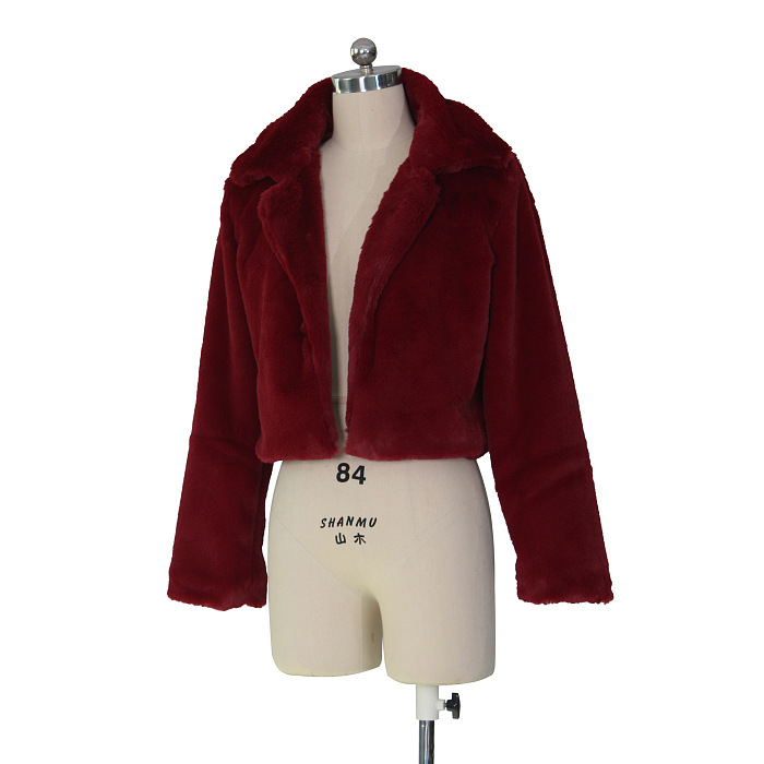 Copy SUPER WHOLESALE | Faux Fur Cardigan Short Fleece Coat in Rose