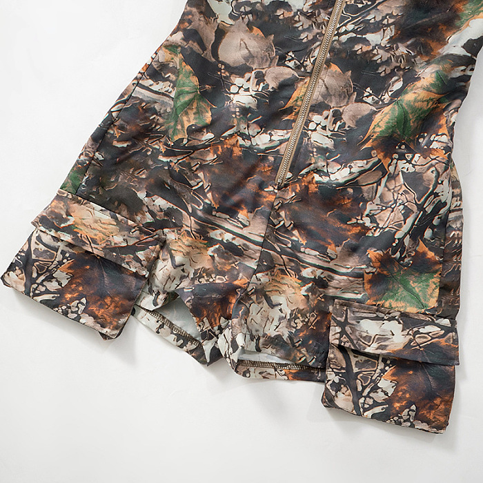 SUPER WHOLESALE | Deep V Fitted Camouflage Jumpsuit Shorts
