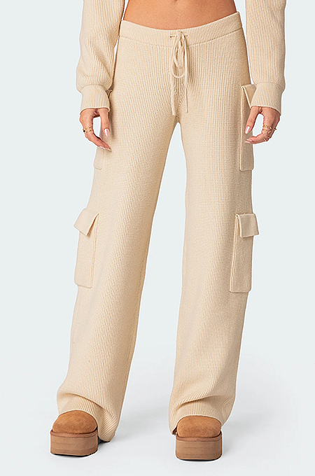SUPER WHOLESALE | Hooded Sweater Knit Set in Apricot