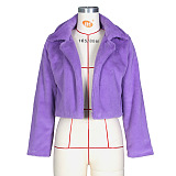 Copy SUPER WHOLESALE | Faux Fur Cardigan Short Fleece Coat in Rose