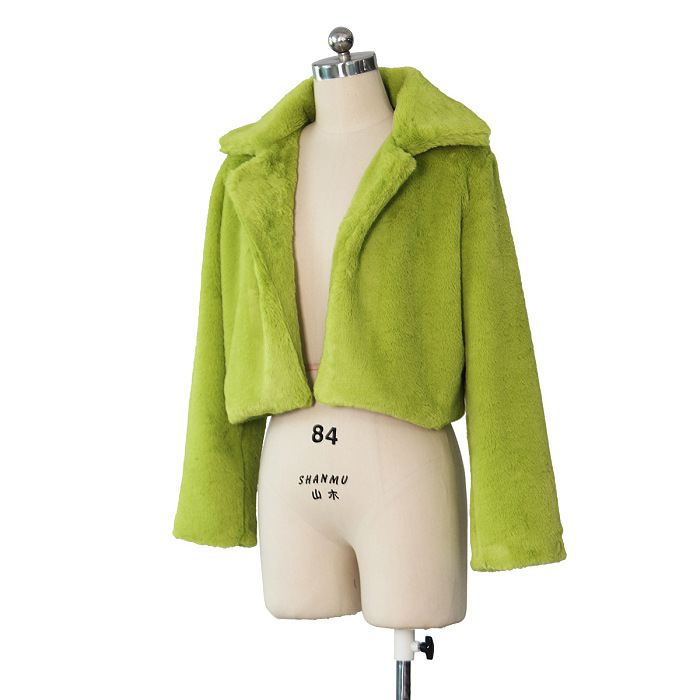 Copy SUPER WHOLESALE | Faux Fur Cardigan Short Fleece Coat in Rose
