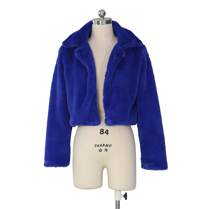 Copy SUPER WHOLESALE | Faux Fur Cardigan Short Fleece Coat in Rose