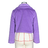 Copy SUPER WHOLESALE | Faux Fur Cardigan Short Fleece Coat in Rose