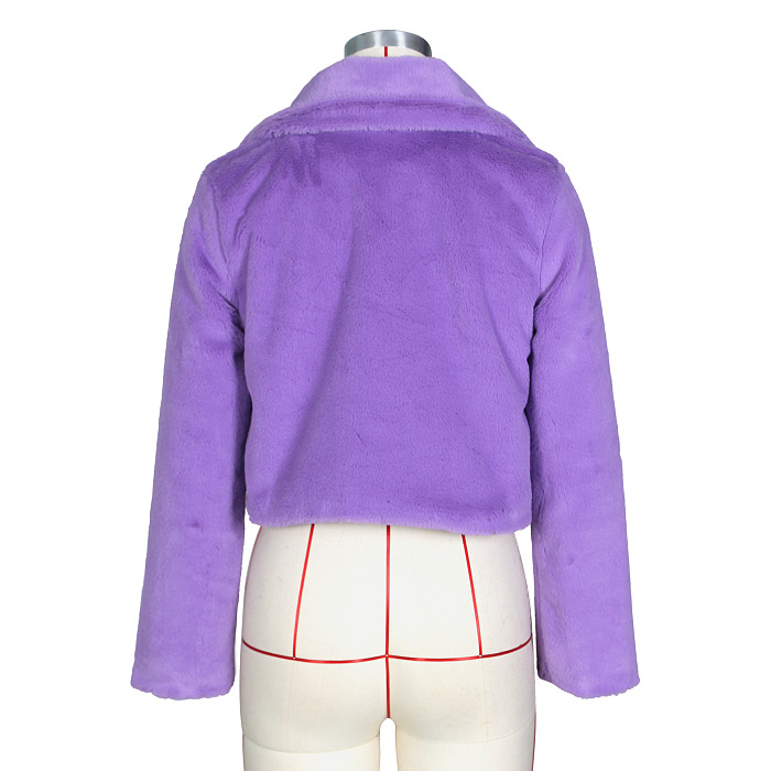 Copy SUPER WHOLESALE | Faux Fur Cardigan Short Fleece Coat in Rose