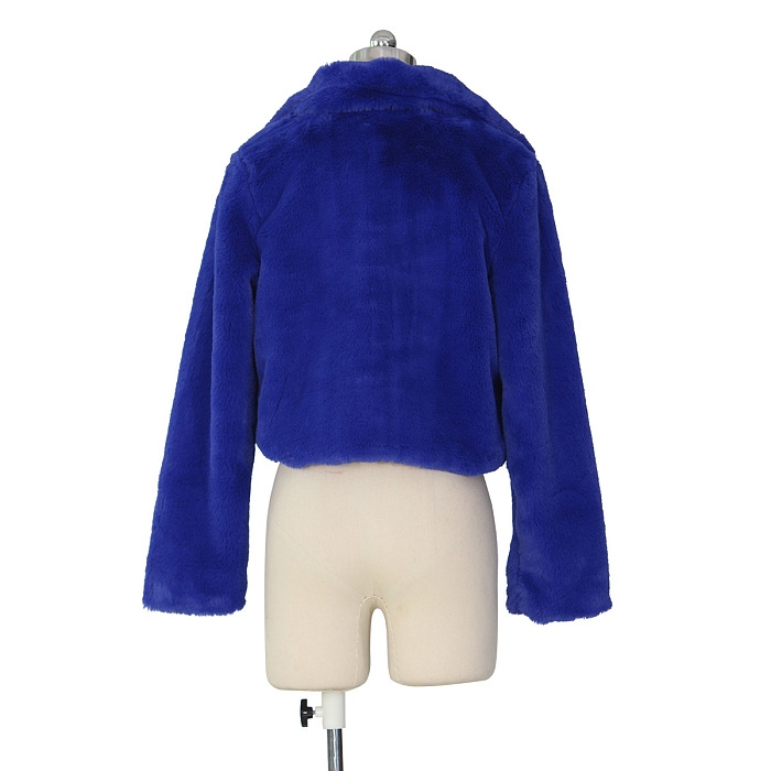 Copy SUPER WHOLESALE | Faux Fur Cardigan Short Fleece Coat in Rose