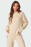 SUPER WHOLESALE | Hooded Sweater Knit Set in Apricot