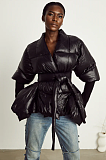 SUPER WHOLESALE | Slim-Fit Long-Sleeve Tie-Up Down Coat