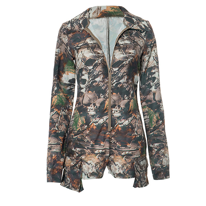 SUPER WHOLESALE | Deep V Fitted Camouflage Jumpsuit Shorts