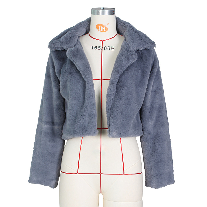 Copy SUPER WHOLESALE | Faux Fur Cardigan Short Fleece Coat in Rose