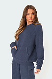 SUPER WHOLESALE | Hooded Sweater Knit Set in Blue