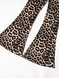 SUPER WHOLESALE | Leopard Print High-Waist Cropped Pants Set