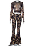 SUPER WHOLESALE | Leopard Print High-Waist Cropped Pants Set