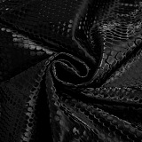 SUPER WHOLESALE | Snake Print Four-Way Stretch Long-Sleeve Fitted Women's Jumpsuit