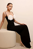 SUPER WHOLESALE | 3D Flower Fitted High-Waist Slimming Bandage Dress in White