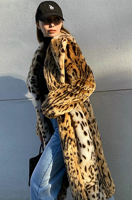 SUPER WHOLESALE |Leopard Print Faux Fur Coat