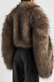 SUPER WHOLESALE | Faux Mink Fur Short Coat in Coffee