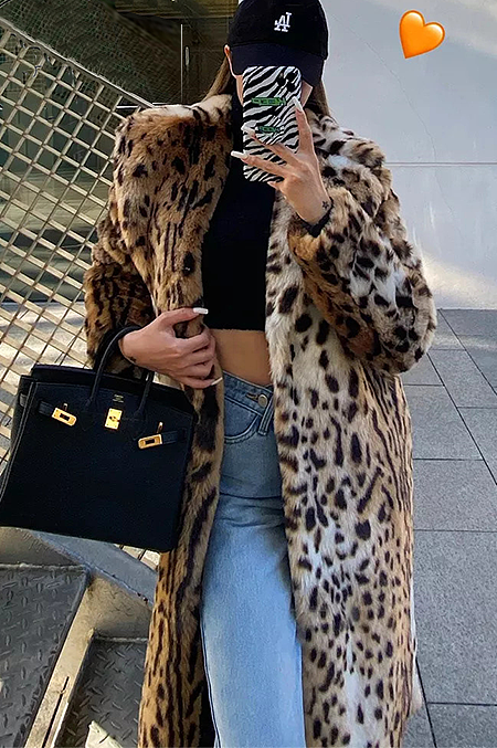 SUPER WHOLESALE |Leopard Print Faux Fur Coat