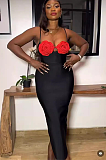 SUPER WHOLESALE | 3D Flower Fitted High-Waist Slimming Bandage Dress in Red