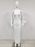 SUPER WHOLESALE |Large Bow Fitted Dress in White