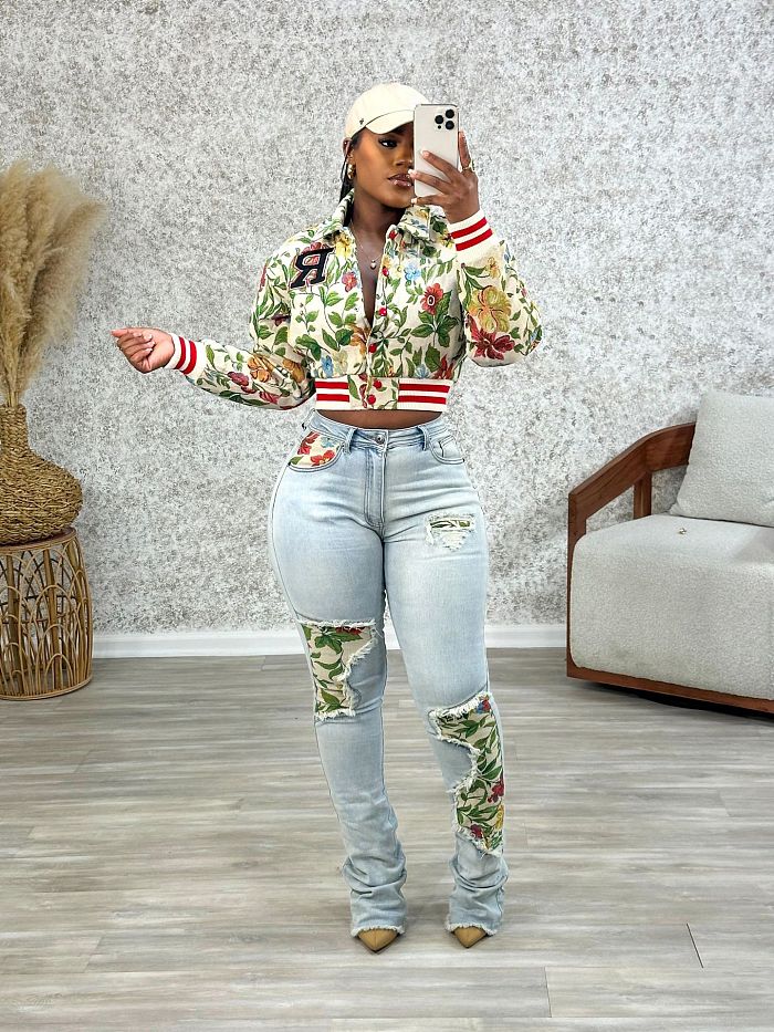 SUPER WHOLESALE | Long Sleeve Square Neck Cropped Jacket