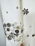 SUPER WHOLESALE | Rhinestone-Embellished Fitted Evening Gown-White
