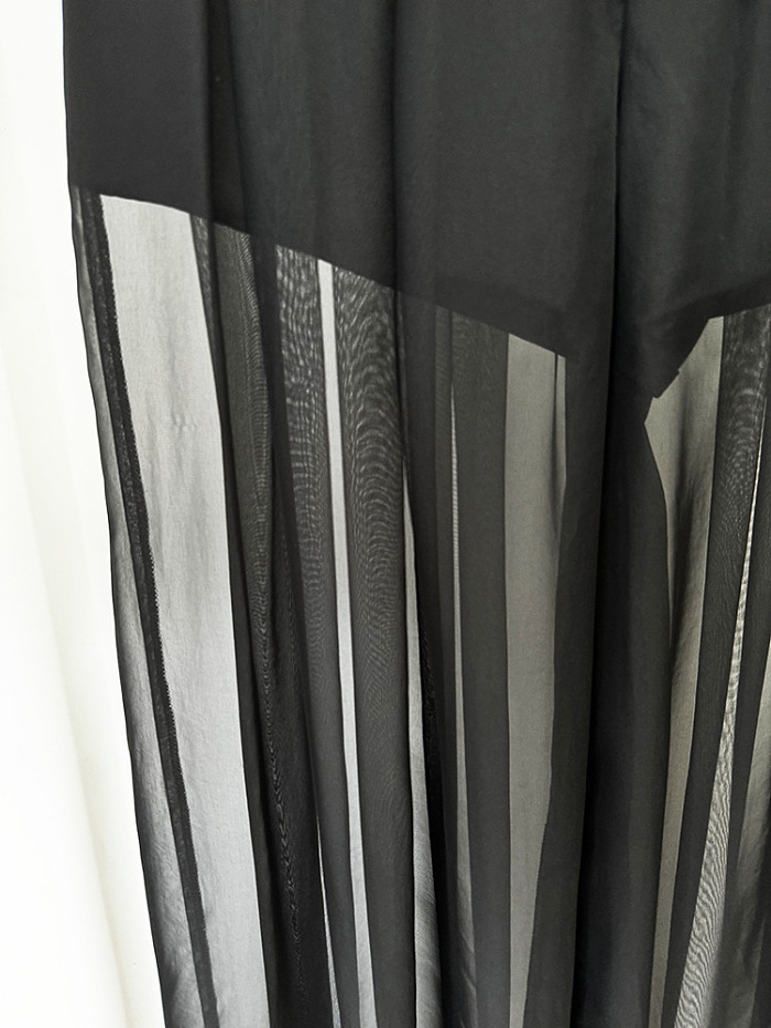SUPER WHOLESALE | Mesh Spliced Beaded Suit Jacket with Chiffon Pants