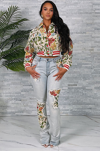 SUPER WHOLESALE | Long Sleeve Square Neck Cropped Jacket