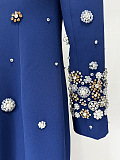 SUPER WHOLESALE | Embroidered Suit Jacket with Straight-Leg Pants Set-Blue