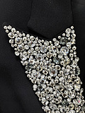 SUPER WHOLESALE | Rhinestone-Embellished Fitted Mid-Length Suit Jacket
