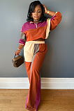 SUPER WHOLESALE | Color-Block Waist-Cinching Two-Piece Set