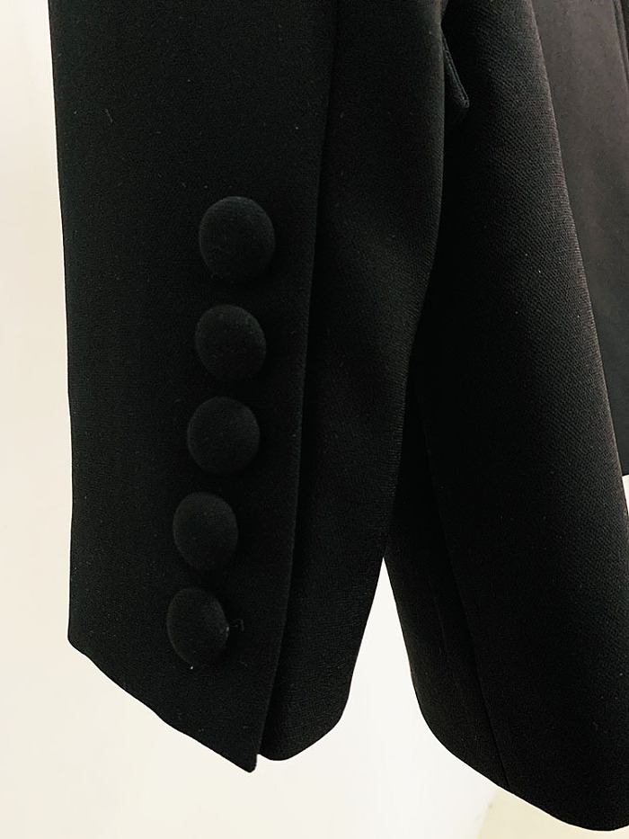 SUPER WHOLESALE | Rhinestone and Bead Embellished Single-Breasted Fitted Suit Jacket