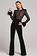 SUPER WHOLESALE | Lace Sequin Feather Bandage Jumpsuit for Women